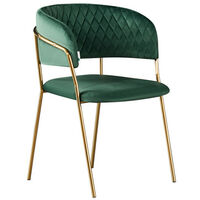 ATARAH LUX VELVET DINING CHAIR | Modern Dining Chair | Velvet Fabric (GREEN)