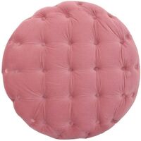 Melia LUX Velvet Pouffe | Round Shape | Chesterfield Inspired | Button Detailed | Velvet | Ottoman | Pink