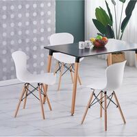 Alessia Halo Dining Table Set with 4 Chairs (BLACK & WHITE)