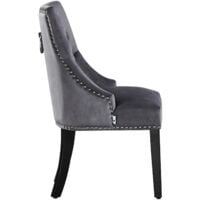 Windsor Velvet Tufted Chairs | Dark Grey | Set of 4