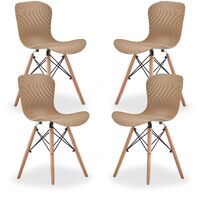 Alessia Eiffel Chair | Curved Back | Retro Design | Ribbed Chair | VANILLA