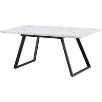 Windsor & Toga LUX Dining Set | Modern Table | Velvet Tufted Chairs | Door Knocker Chair | WHITE/BLACK & LIGHT GREY