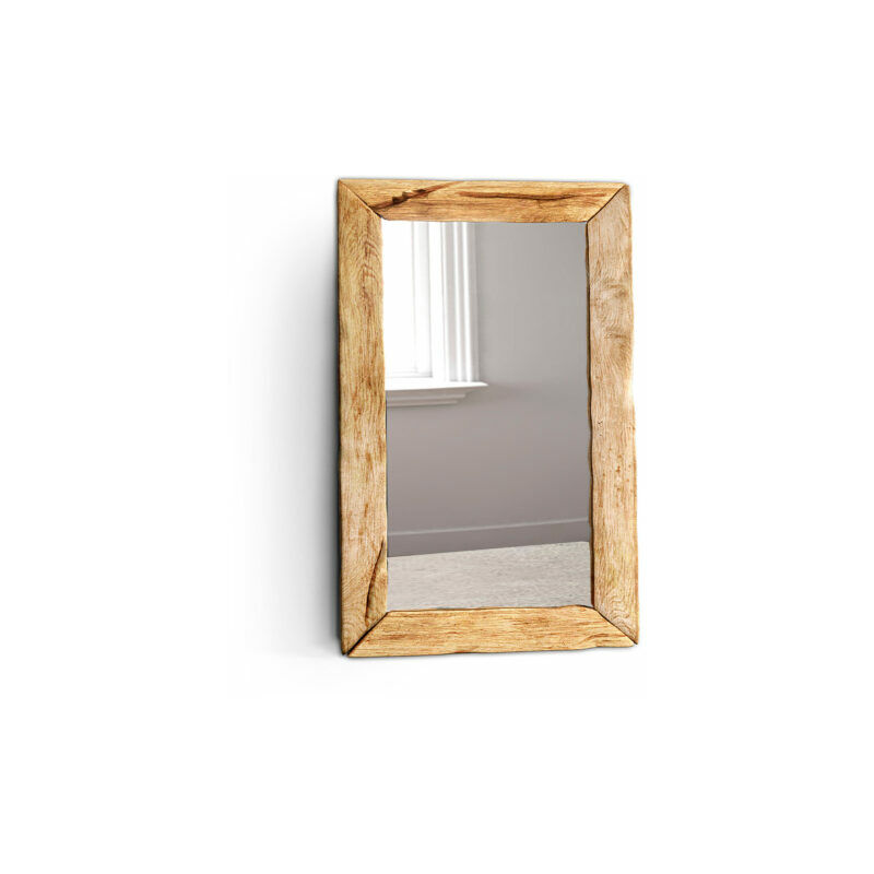 Specchio da parete rettangolare LUSTRO in legno massello stile naturale