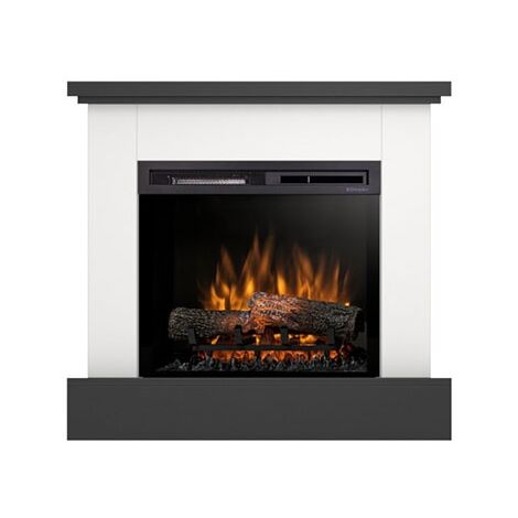 Camino Elettrico Riscaldante Da Pavimento Autoportante a LED - 23" - 92 x 86 x 29 - Bianco opaco / Nero - YUKON (1/3)