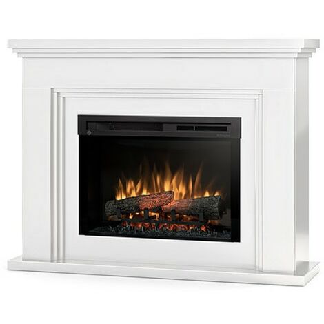 Caminetto elettrico da parete L110 x P14 x H49 cm Bianco - LALITA