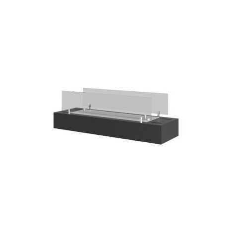 FIREBOX 600 - Biocamino da appoggio nero opaco, inserto a bioetanolo tipo freestanding con Vetro protettivo (1/5)