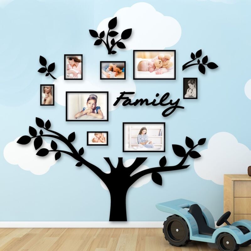 Quadro foto di Famiglia ALBERO della vita nero