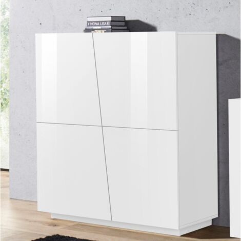 Credenza 4 ante linea Virgola finitura Bianco Lucido (1/5)