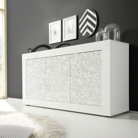 Madia linea Basic con 3 ante in finitura Bianco laccato lucido FLOWER (1/3)