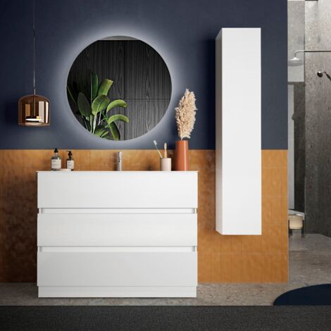Bagno a tre cassetti Agata in finitura Bianco Lucido (1/5)
