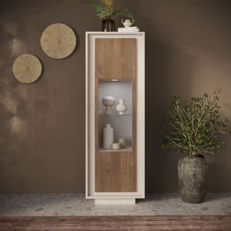 3E Cassettiera 3 Ante In Pannello Truciolare - Colore Cashmere Con Top Rovere Linea - Dimensioni 144 X 83 X 37 Cm