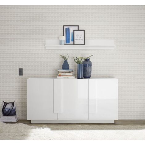 Credenza madia moderna 3 ante bianco lucido 182cm WH M2 (1/2)