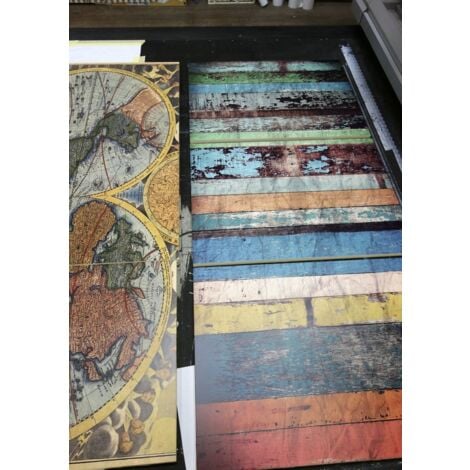 Madia Color Wood Linea Fancy finitura Bianco lucido con Serigrafia