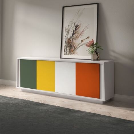 Madia SKYLINE 4 ante bianco opaco e ante miste - colori personalizzabili (1/2)