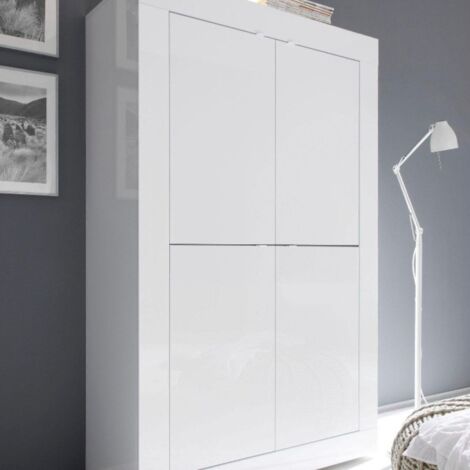 Mobile linea Basic con 4 ante in finitura Bianco laccato lucido (1/5)