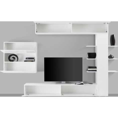 Parete attrezzata Calvin linea  Practical in finitura Bianco laccato lucido