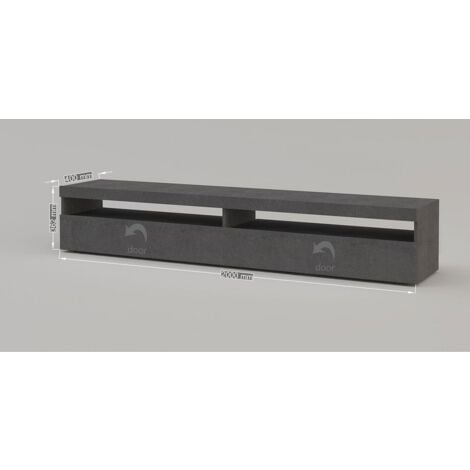 Porta TV Serena Double linea Filo in finitura effetto Pietra
