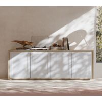 Madia 4 ante linea Tilt CLASSIC in finitura Bianco opaco e Rovere Nodato