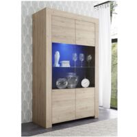Credenza a 2 ante in vetro senza illuminazione H186 cm - Firenze