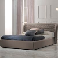 Letto matrimoniale Maia colore Tortora con rete contenitore