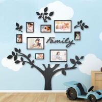 Quadro foto di Famiglia ALBERO della vita legno nero