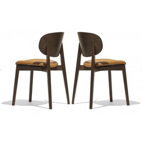 Lot De 2 Chaises Droites Bois Et Tissu - Assise Rouge - Hauteur 88 Cm