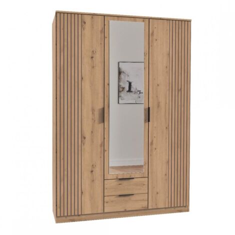 Armoire Ancienne à Miroir Et Tiroir – Bois – H 240 Cm L 105 Cm P 45 Cm