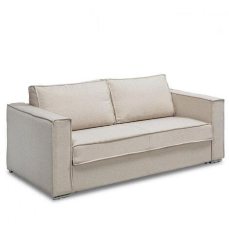 Canapé Fixe 2 Places En Velours Marron – Largeur 190 Cm, Tissu Doux Et Confortable