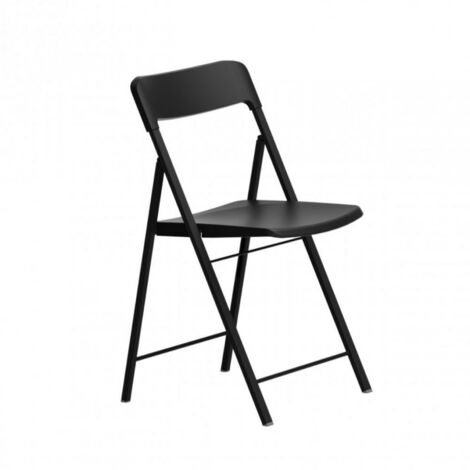 Chaise Pliante Noir Échelle 1/6 Avec Mini Cendrier – Accessoire Maison De Poupée, Plastique, Hauteur 18 Cm