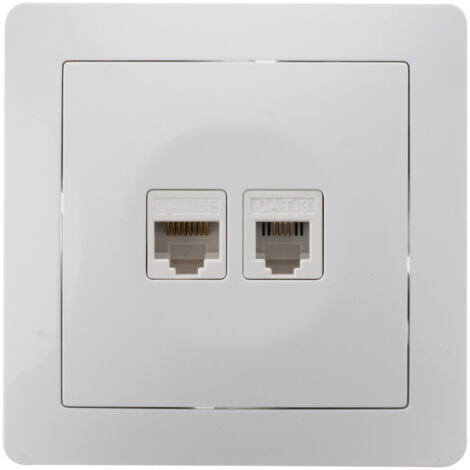 RJ11/RJ45 Einbausteckdose - Weiß - Orys