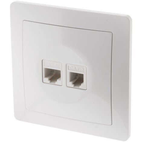 RJ11/RJ45 Einbausteckdose - Weiß - Orys