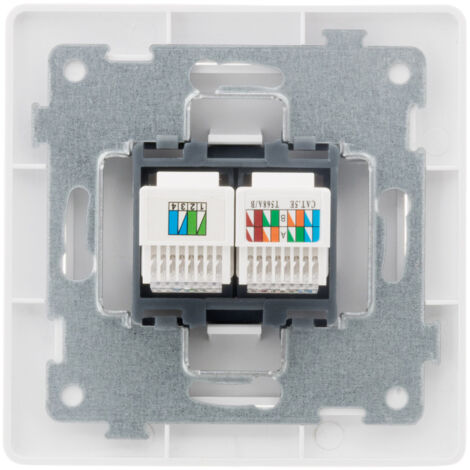 RJ11/RJ45 Einbausteckdose - Weiß - Orys