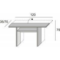 Terraneo EL530 tavolo da cucina e sala da pranzo Casa Forma rettangolare Tavolo allungabile 2 gamba/gambe