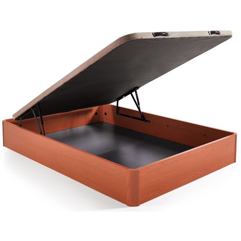 Hogar24 Es Conjunto canapé abatible de madera color cerezo memory fresh 3d 135x190cm colchon viscoelastico 135x190