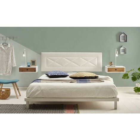 Cabecero tapizado R55, valido para cama 135,140 y 150 cm. BLANCO