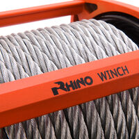 Rhino Winch - Electric Recovery Winch Heavy Duty 12v, 17,500lb / 7940Kg - Two Wireless Remotes - Steel Cable