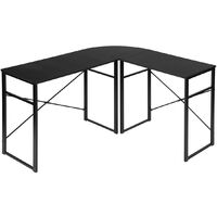 Reversible black wood metal corner desk 103*123*72.5cm