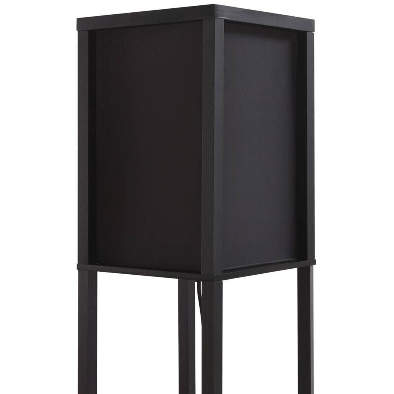 Lindby Birta lampe sur pied étagère, bois, noir