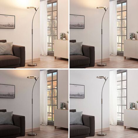 LED Lampadaire à intensité variable 'Darion' en métal pour salon & salle à manger
