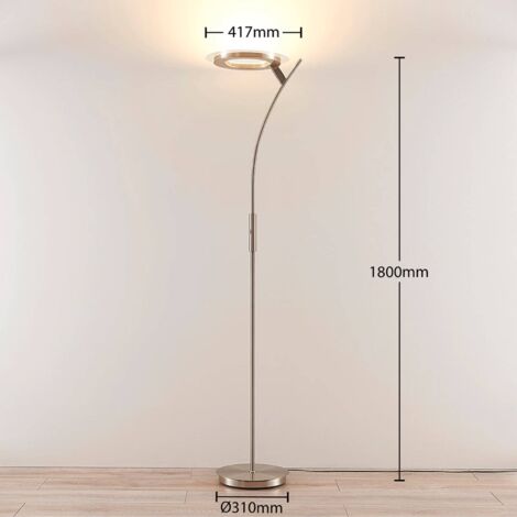 LED Lampadaire à intensité variable 'Darion' en métal pour salon & salle à manger