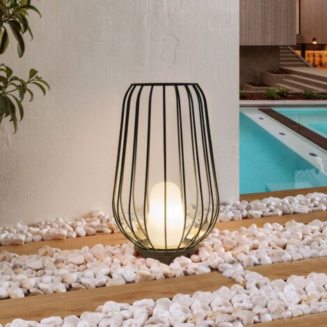 Luminaire De Terrasse Lindby Yvette – Lampe LED Rechargeable Bleue, IP44, Variateur Tactile, Style Moderne