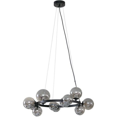 Suspension en verre à intensité variable 'Naelen' en métal pour salon & salle à manger (1/5)