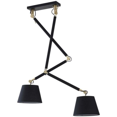 Plafonnier Tissu à intensité variable 'Marvaine' en métal pour salon & salle à manger (1/5)