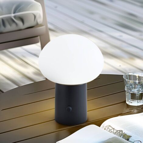 Lampe De Terrasse Yvette Lindby - Variateur Tactile - IP44 - Rechargeable USB-C - Bleu Métal