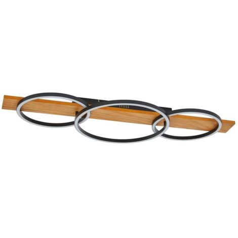 LED Plafonnier à intensité variable 'Galad' en bois pour salon & salle à manger