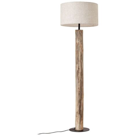 Lampadaire Tissu 'Jorvan' en bois pour salon & salle à manger (1/5)