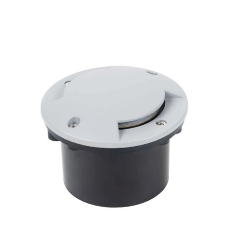 Lindby – Spot encastrable extérieur sol rond 10 cm – Aluminium argenté – Indice de protection IP65 – Résistant aux chocs IK06 – Charge max 300 kg