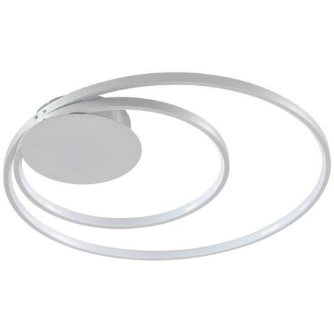 Lindby Nerwin Plafonnier LED, 65 Cm, Rond, Aluminium/chrome, Eclairage LED, Lampe LED, Luminaire