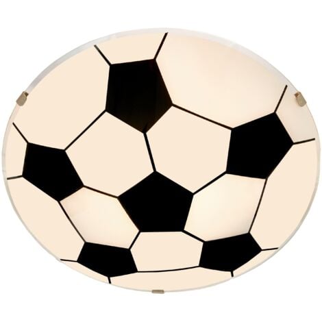 Plafonnier Design Lampe Football Noir Blanc Chambre éclairage verre