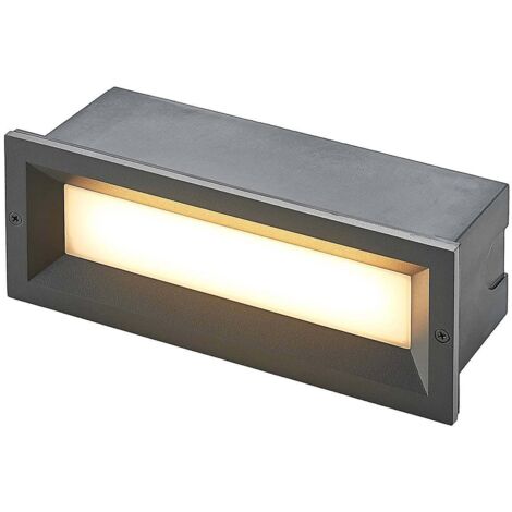 Applique murale encastrée LED Lachlain en aluminium – Hublot d'extérieur – Éclairage uniforme sans éblouissement – Pour escaliers et façades – Lucande